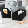 Household Essentials Set of 2 Narrow Drawer Trays Black Linen: Stackable Rectangle Storage & Organization Box - 2 of 4