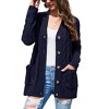 Womens Cardigan Sweaters Button Down Casual Long Sleeve Knit Outerwear Coat with Pocket - 4 of 4