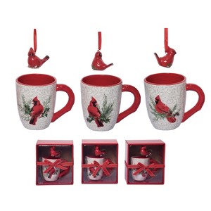 Transpac Dolomite Cardinal Mug Set of 3 Multicolored Christmas Ornaments Holiday Decor Gift for Festive Gatherings - 1 of 1
