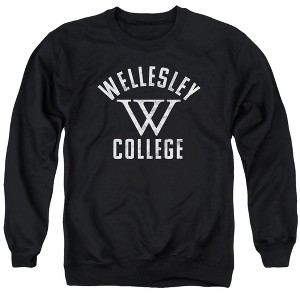 Wellesley College Official Blue Logo Adult Crewneck Sweatshirt - 1 of 4