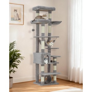 74" Large Cat Tree for Big Cats,Multi-Level Tower with Scratching Posts, Condo, Perches - 1 of 4