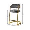 Meridian Furniture,Stephanie Grey Velvet Stool, Set of 2 - 4 of 4