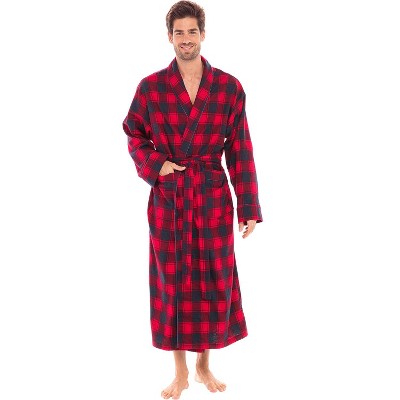 ADR Men's Lightweight Flannel Robe, Soft Cotton