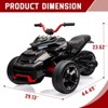 12V Ride on ATV Electric Motorcycle, Battery Powered Electric Vehicle w/LED Lights, High & Low Speed, Horn, Music, USB, Treaded Tires - 2 of 4