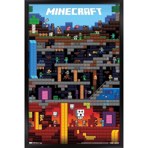 Trends International Minecraft - Worldly Framed Wall Poster Prints ...