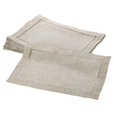 Conrad Dark Natural Linen Napkins, Set of 4 + Reviews