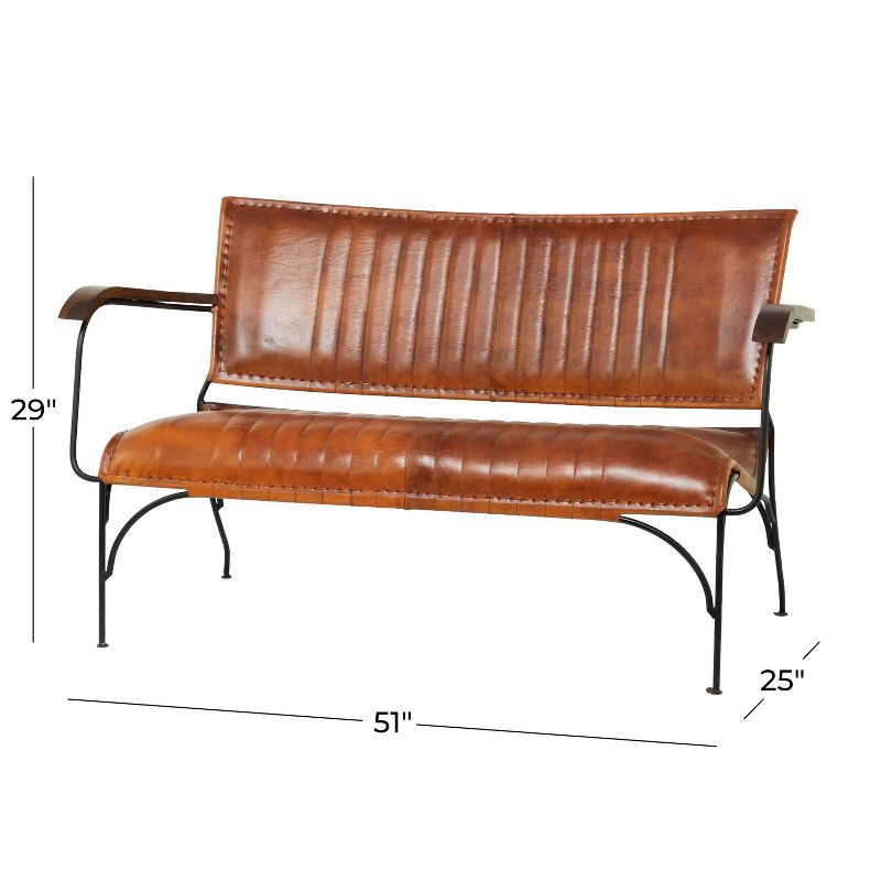 Vintage Leather Loveseat Brown - Olivia &#38; May, 5 of 27