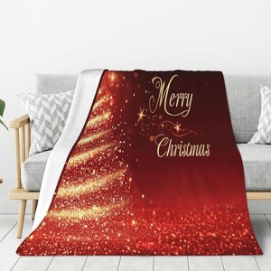 Lomsoe Christmas Pine Tree White Winter Couch Throw Blanket Flannel Soft Blanket for Living Room Bed Sofa Travel Office Camping. - 1 of 4