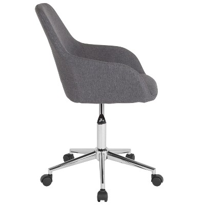 Cortana Chrome Base Dark Gray Fabric Mid-Back Task Chair