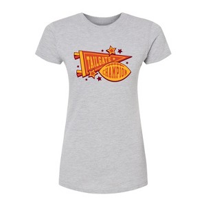 Women's Instant Message Tailgate Champions Fitted Graphic T-Shirt - Heather Grey - Large - 1 of 4