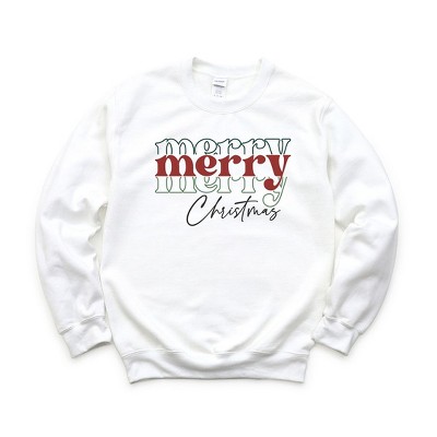 Simply Sage Market Women's Graphic Sweatshirt Merry Christmas Stacked