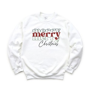 Simply Sage Market Women's Graphic Sweatshirt Merry Christmas Stacked - 1 of 2