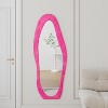 PAGED Irregular Full Length Mirror Standing/Halling Large Wall Mirror Stylish Floor Mirror with Flannel Wrapped Wooden Frame for Bedroom - 3 of 4