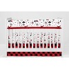 Bacati - Lumberjack Red/Black/Gray Boys Cotton Long Crib Rail Guard Cover - 4 of 4