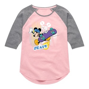 Girls' - Disney - Standard Sports Shirt Tail Raglan Graphic T-shirt - 1 of 3