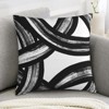Black and White Striped Throw Pillows Covers 18x18 Set of 4 Abstract Art Decorative Square Pillow Case - 4 of 4