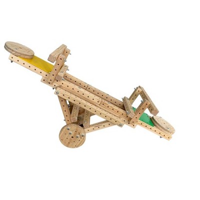 Woodmobiel by Funphix Standard Kit |Modular Construction Toy with 26 Wood Pieces, 4 Wheels, Real Nuts & Bolts