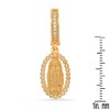Steeltime Ladies brass simulated diamonds dangling charm Our Lady of Guadalupe huggie earrings. Color Options: White, Gold - 3 of 4