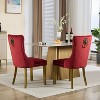 QingMoon Velvet Dining Chairs Set of 2, with Lion Head Pulls Ring and Golden Solid Wood Legs, Legs Nailhead, for Living Room,Apartment - 4 of 4