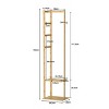 Versatile 4-in-1 Bamboo Clothes Coat Stand Space-saving Hat Shoe Rack Garment Shelf with Hanging Rail Hooks for Hat, Bag, Hoodies, Jacket - 3 of 4