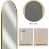 Door Mirror Full Length Over Door Wall Mirror 14x48 Inch Gold Hanging Rectangular Home Decor Mirror Strong Metal Frame - 4 of 4