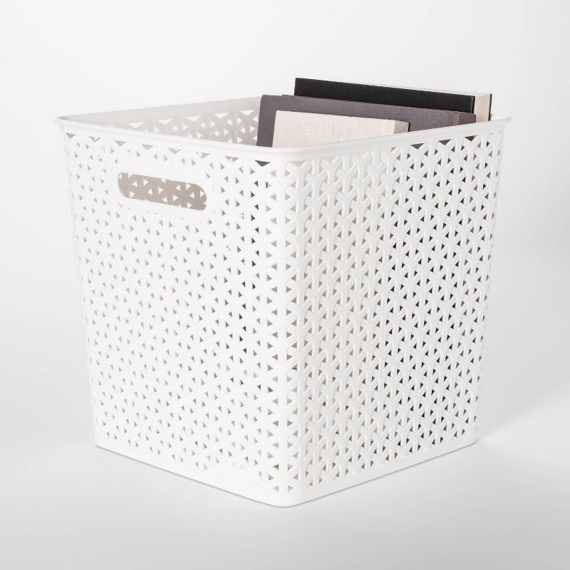 Y-Weave 11&#34; Cube Decorative Storage Basket White - Room Essentials&#8482;, 3 of 6