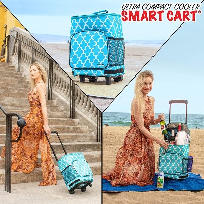 Blue Moroccan Tile Insulated Rolling Cooler with Wheels