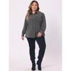 Agnes Orinda Women's Plus Size Business Casual Long Sleeve Denim Button-Down Shirts - 3 of 4