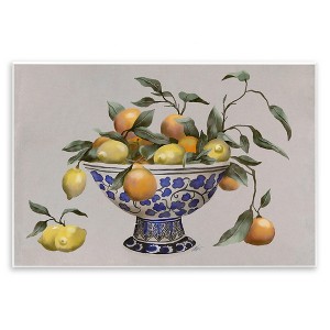 Stupell Industries Mixed Citrus Fruits Leaves Patterned Pottery Bowl Wall Plaque Art - 1 of 4