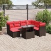 vidaXL 8 Piece Garden Sofa Set with Cushions Poly Rattan - Brown - 2 of 4