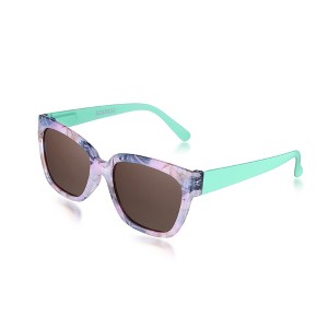 Sunglasses Womens Trendy Retro Purple Floral Design | Polarized UV Protection | Square Cat Eye Frame | Casual & Active - 1 of 4