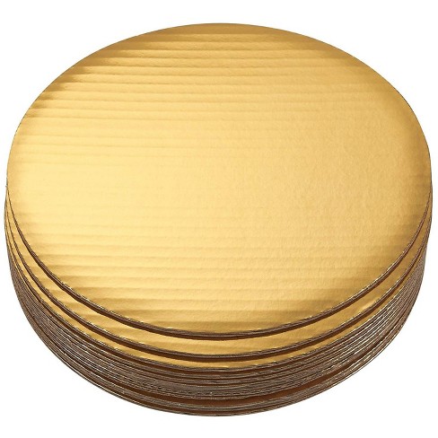 12 Inches Round Cake Boards 100 Pack Cardboard Disposable Cake Pizza Circle Scalloped Gold Tart Decorating Base Stand