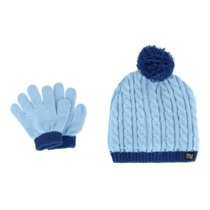 Polar Extreme Kids' Toddler Cable Knit Winter Beanie and Mitten Set - 1 of 3