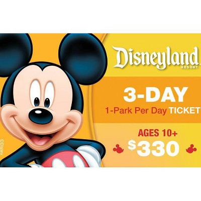 Disneyland Resort 3-Day, 1-Park Per Day Ticket Ages 10+ $330 (Email Delivery)