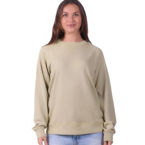 U.S. Apparel Men's & Women's Relaxed Fit Crew Neck Garment Dyed Sweatshirt | Almond - 1 of 4