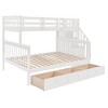 PAGED Simple Wooden Bunk Bed Loft Bed, Twin over Twin Bed Frame with 3 Drawers, Storage Stairs and Guardrail for Kids, Teens - 4 of 4