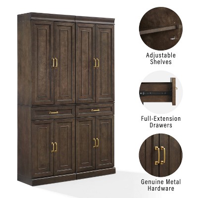 Stanton Tall Brown Wood Kitchen Storage Pantry Set