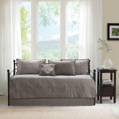 Quebec Dark Grey 6-Piece Reversible Daybed Cover Set
