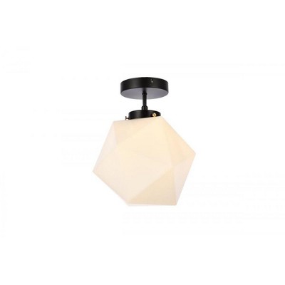 Elegant Lighting Lawrence 1 light black and white glass flush mount