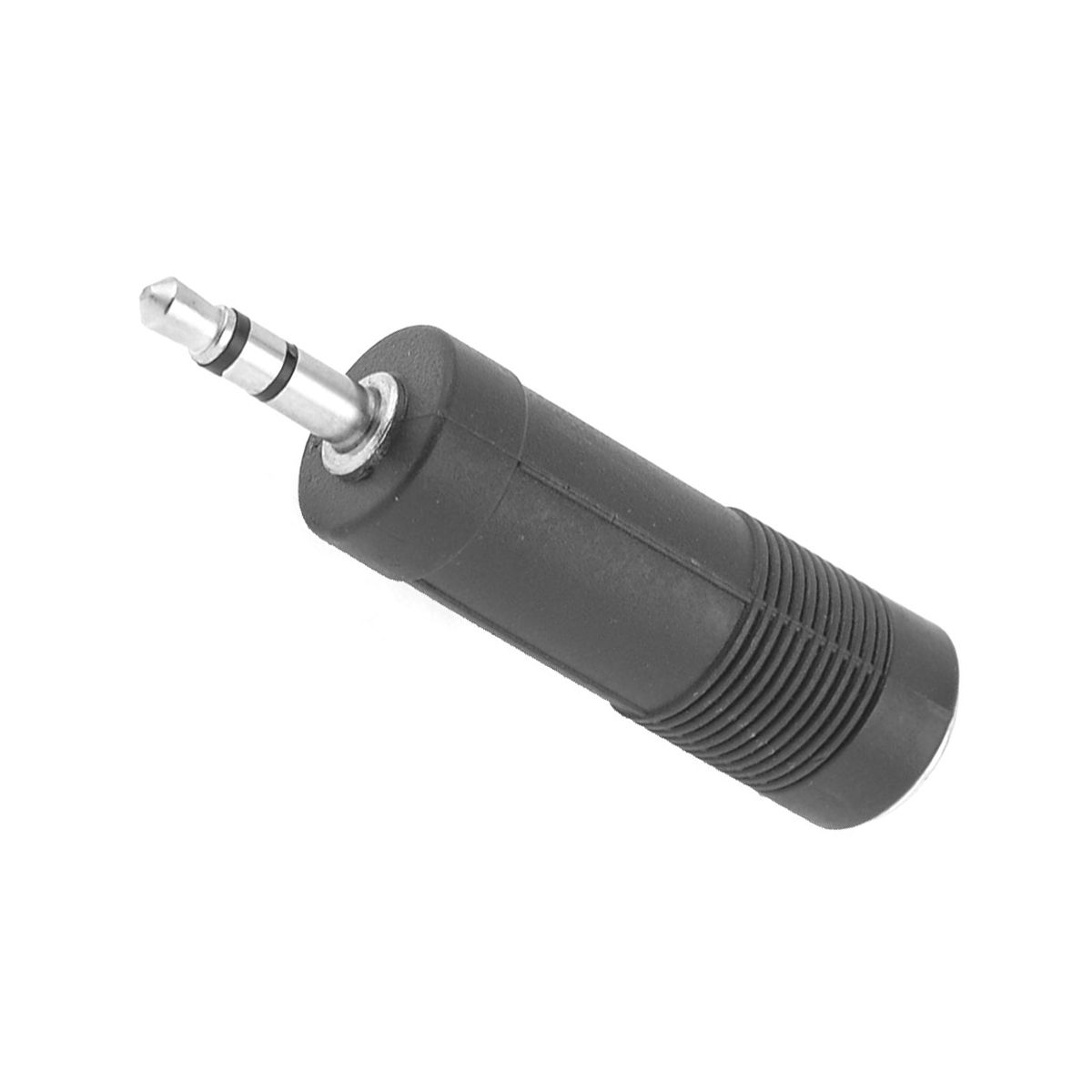 Unique Bargains Metal Plastic Black Silver Tone Audio Plug 6mm 1 Pc - thumbnail 4