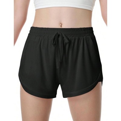 Mocamel  Girls Shorts Running Athletic 2 In 1 Workout Dolphin With Pockets Sports Cheer Track For Kids 6-14Y