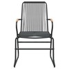 vidaXL 22.8x23.2x33.7 Inches Black PVC Rattan Garden/Patio Chairs with Solid Teak Wood, Weather-Resistant, Comfortable Seating Experience, Set of 4 - 4 of 4