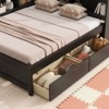 RISOKEYS Full Size L-Shape Bed with Built-in Bookcase, 2 Storage Drawers - Space-Saving Wooden Daybed Frame for Small Bedrooms, Kids’ Rooms - 4 of 4