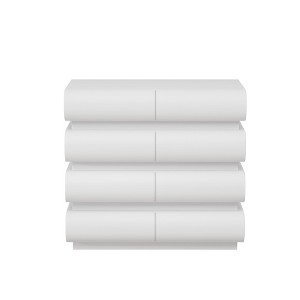 VYNXARIA Modern Bedroom Essential: Handle  Free White 8 Drawer Dresser with Abundant Storage - 1 of 4