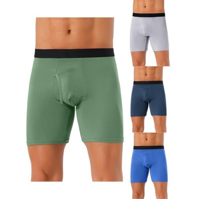 INSPIRE CHIC Men's 4 Pack Lightweight Soft Stretch Open-fly Basic Boxer Briefs