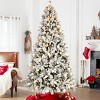 Flocked Pre-Lit Artificial Christmas Tree, Faux Xmas Tree with Colorful LED Lights, 10 Light Modes, Realistic PE+PVC Hinged Tree - Koiai - 3 of 4