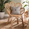 bali & pari Eliava Natural Rattan Flower Accent Chair Natural Brown: Indoor Wicker, No Assembly Required - 3 of 4