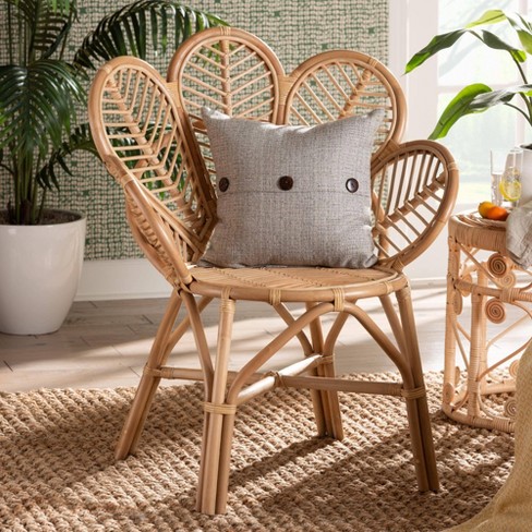 Bali Pari Eliava Natural Rattan Flower Accent Chair Natural Brown Indoor Wicker No Assembly Required Target