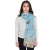 Anna-Kaci Women's Lightweight Floral Birds Print Scarf Cotton Linen Shawls Wrap Scarves - 2 of 4