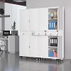 Metal Storage Cabinet with 2 Drawers & Wheels, 73" Tall Locking Storage Cabinet with Adjustable Shelves Tools Cabinet for Home Office, School, Garage - 3 of 4